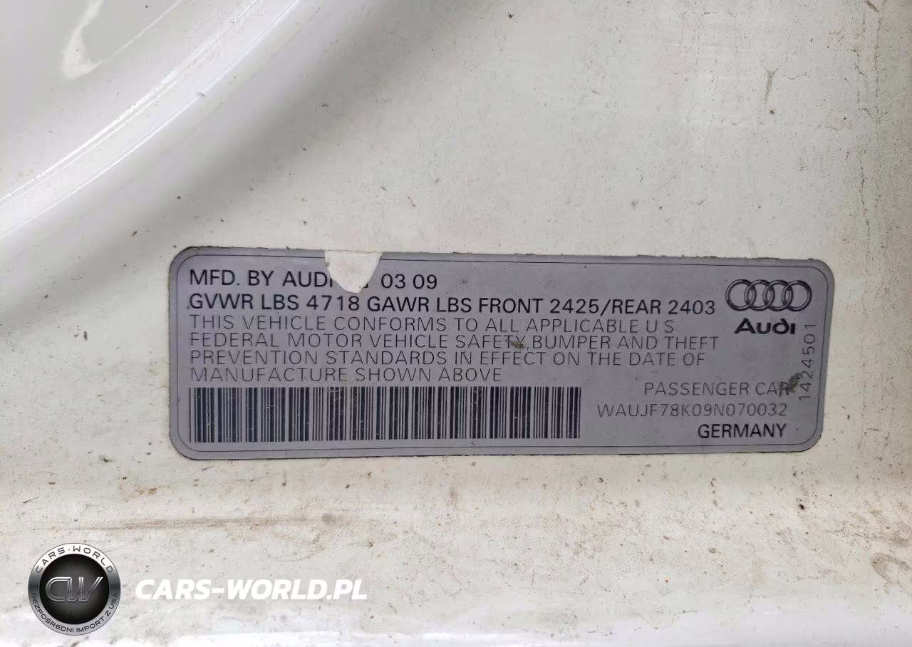 2009 Audi A4 Premium Plus VIN:WAUJF78K09N070032 - 12
