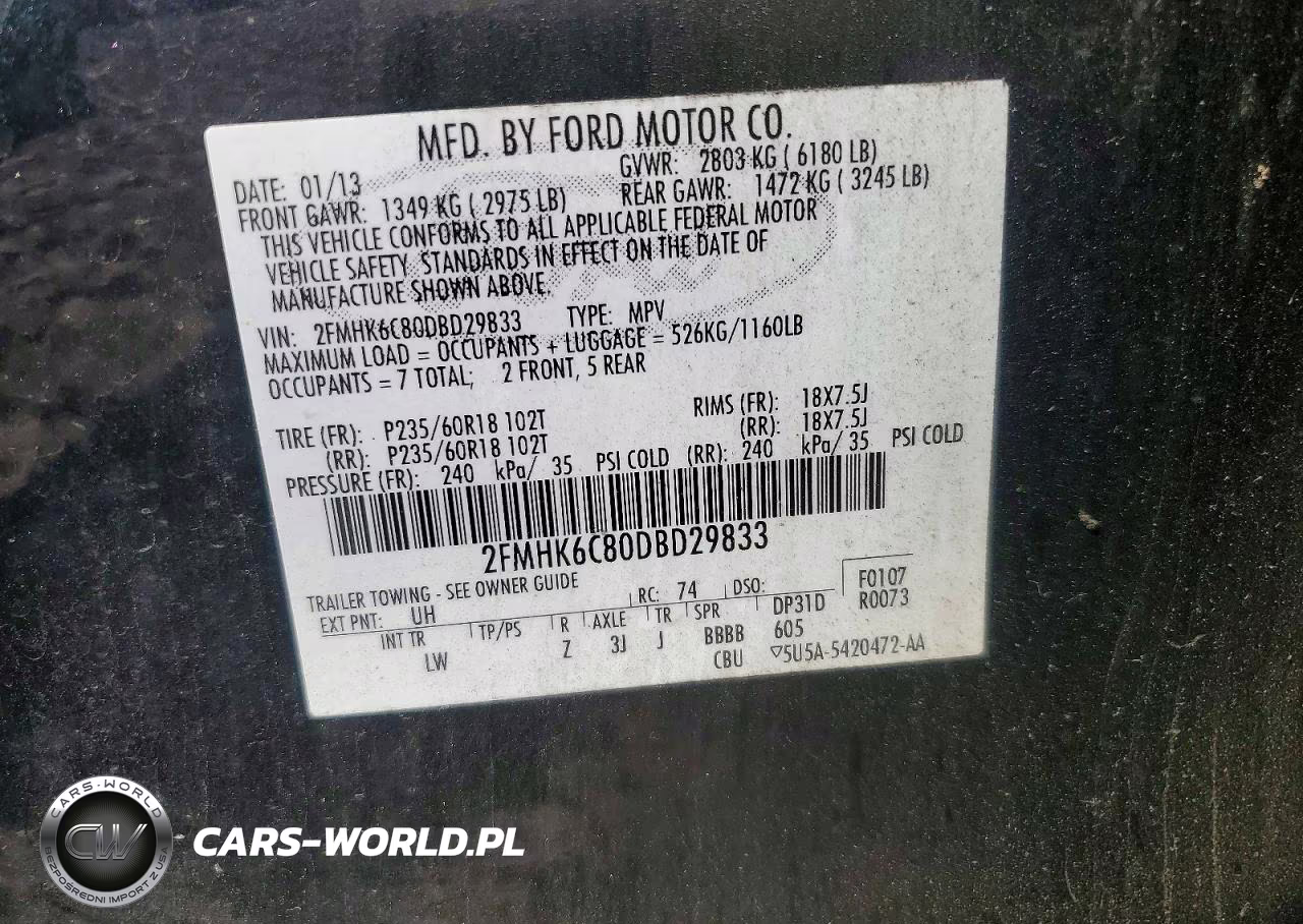2013 Ford Flex Sel VIN:2FMHK6C80DBD29833 - 14