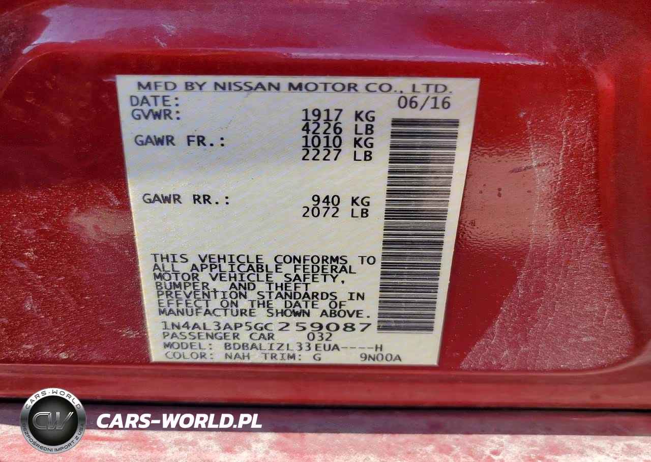 2016 Nissan Altima 2.5 Sv VIN:1N4AL3AP5GC259087 - 12