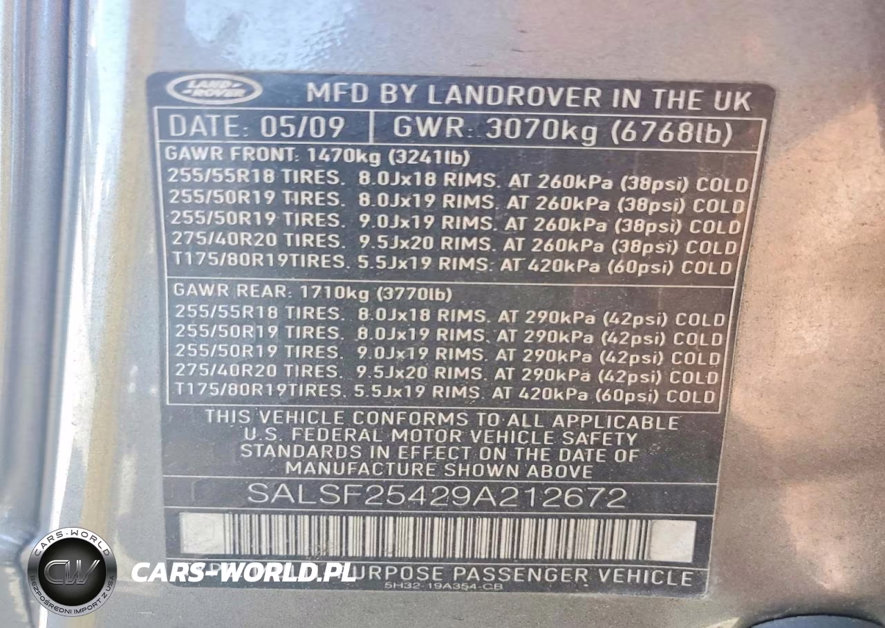 2009 Land Rover Range Rover Sport Hse VIN:SALSF25429A212672 - 13