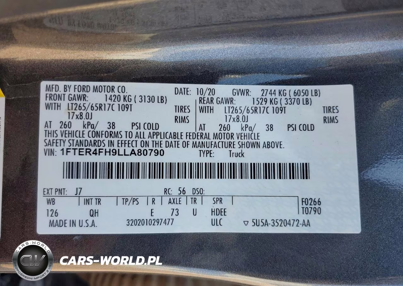 2020 Ford Ranger Xl VIN:1FTER4FH9LLA80790 - 12