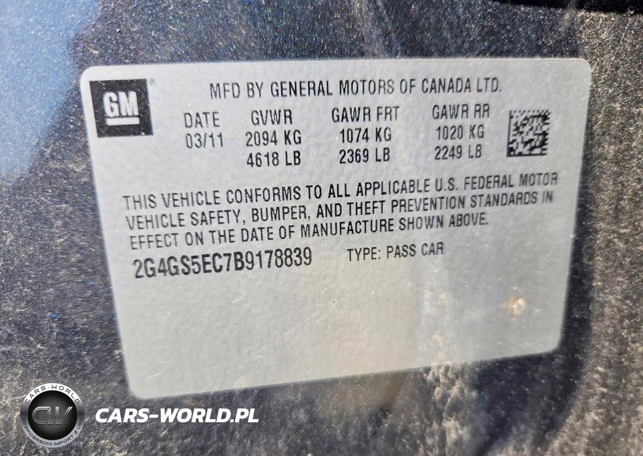 2011 Buick Regal Cxl VIN:2G4GS5EC7B9178839 - 12