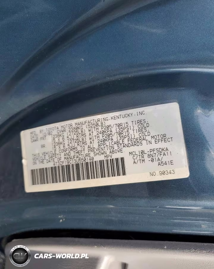 2003 Toyota Sienna Ce VIN:4T3ZF19C13U550140 - 13