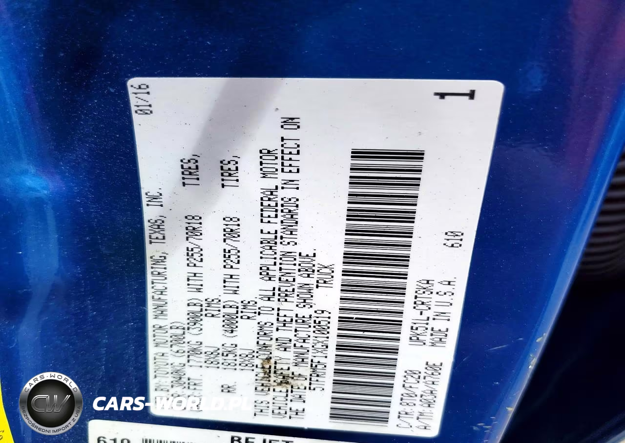 2016 Toyota Tundra Sr5 VIN:5TFRM5F1XGX100519 - 12