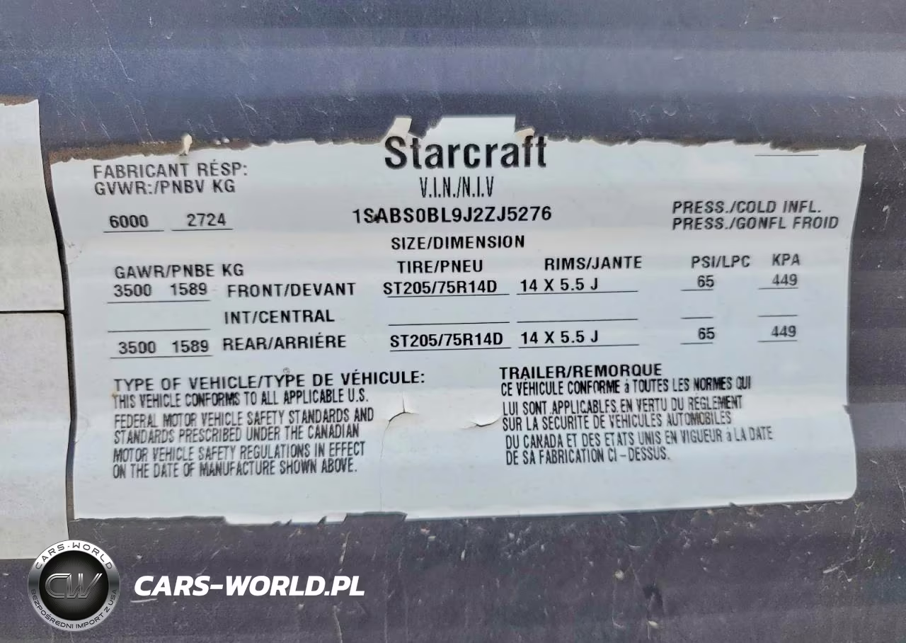 2018 Starcraft Autumn Ridge Camper VIN:1SABS0BL9J2ZJ5276 - 10