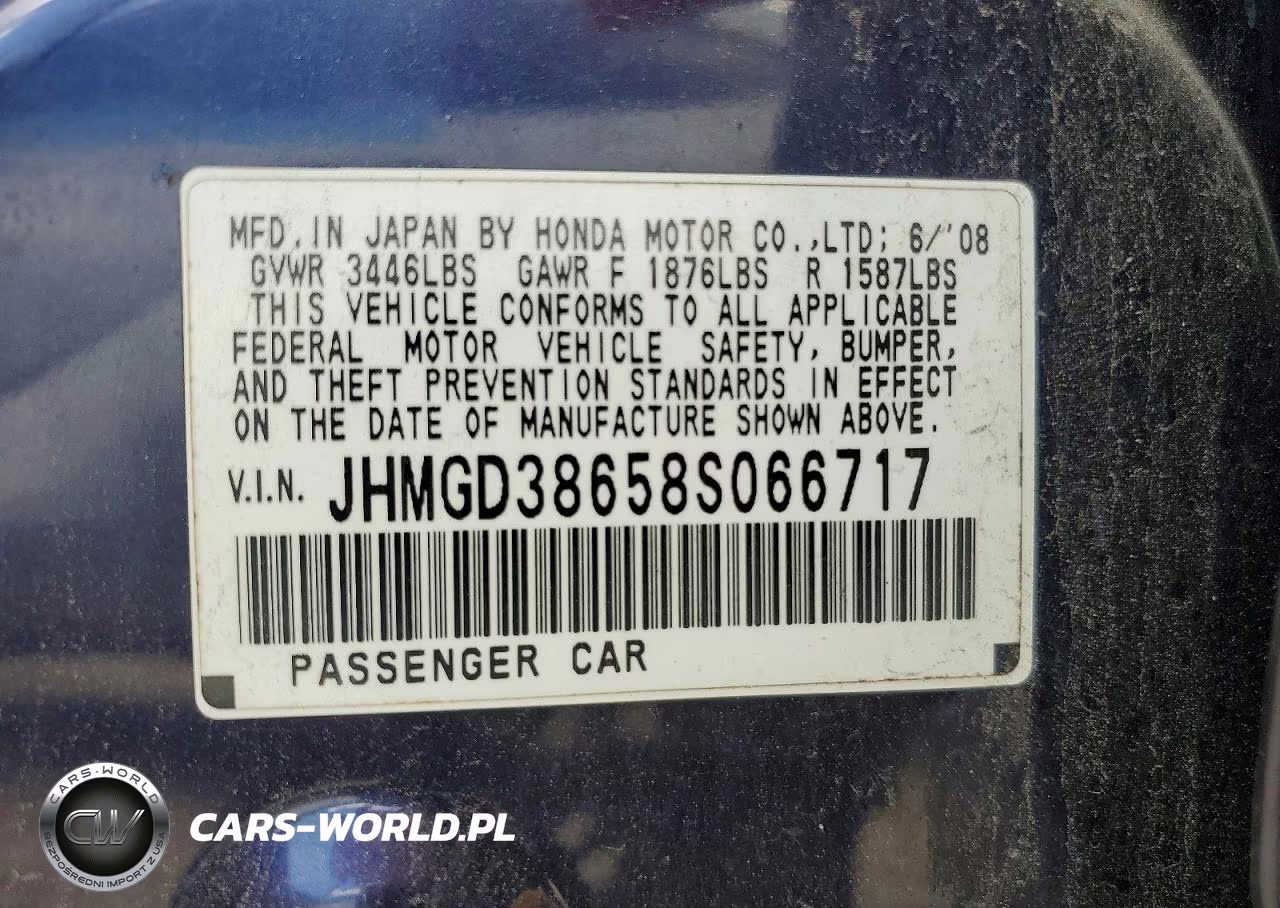 2008 Honda Fit Sport VIN:JHMGD38658S066717 - 13