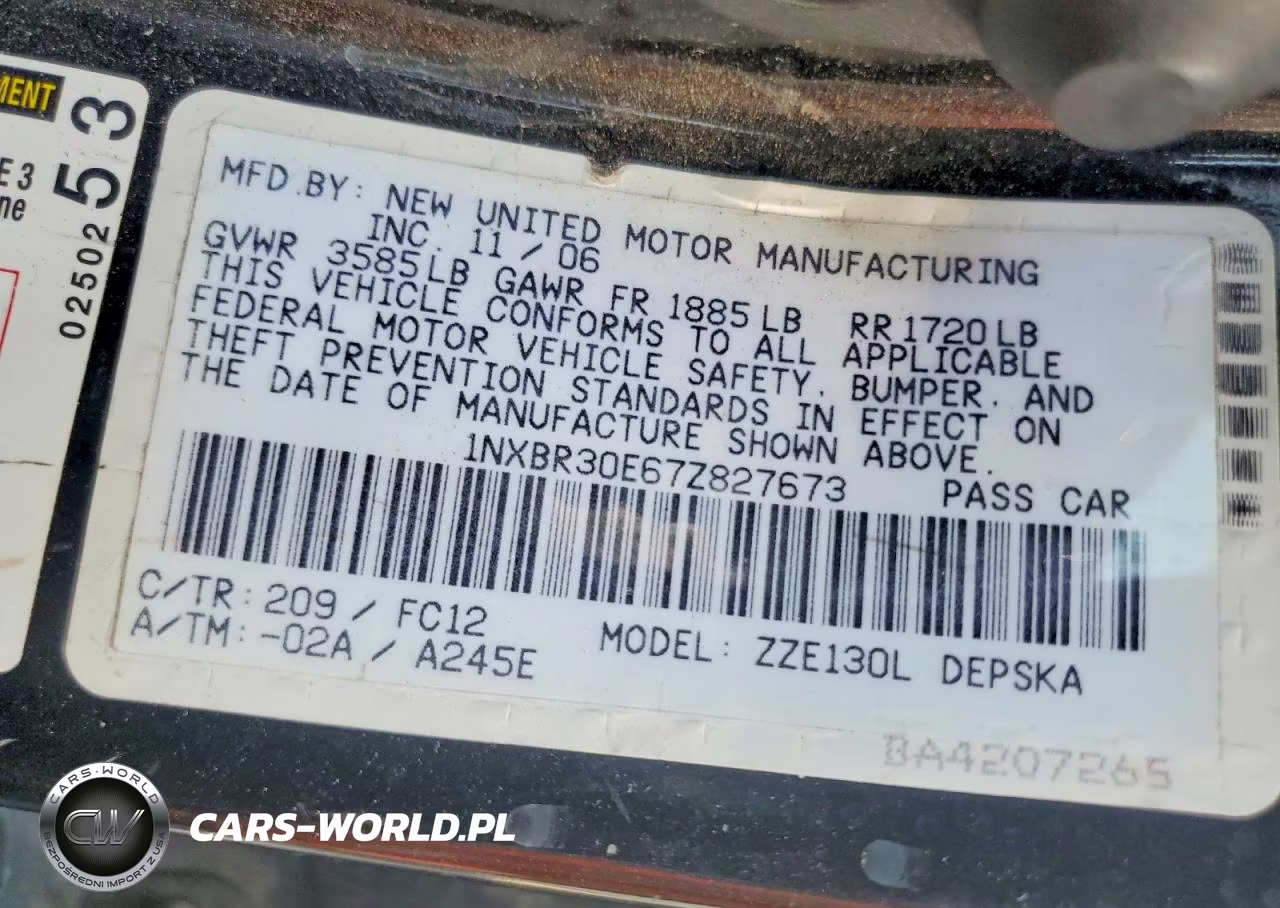 2007 Toyota Corolla S VIN:1NXBR30E67Z827673 - 12
