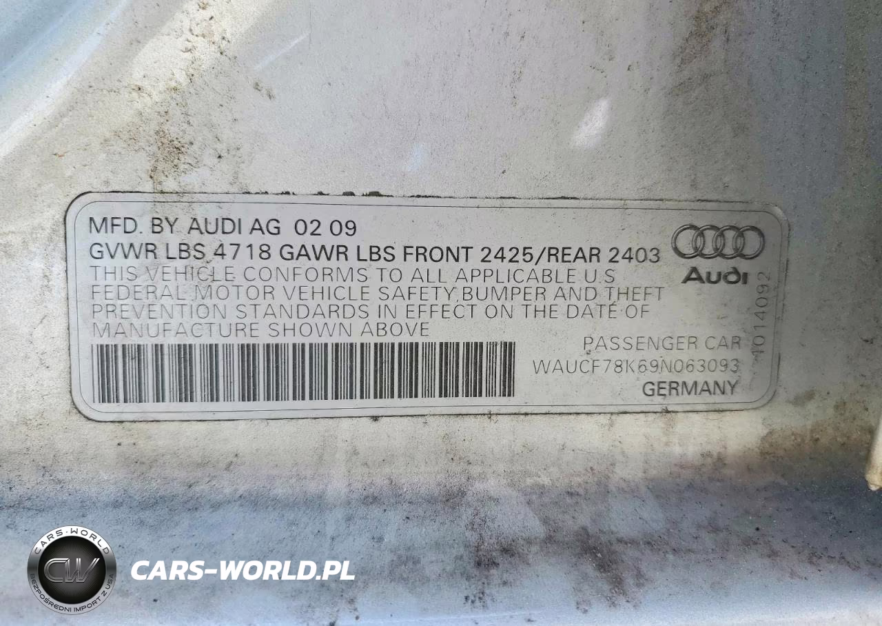 2009 Audi A4 Premium VIN:WAUCF78K69N063093 - 12