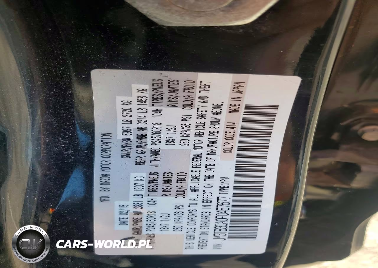 2015 Mazda Cx-9 Touring VIN:JM3TB3CA0F0457677 - 13