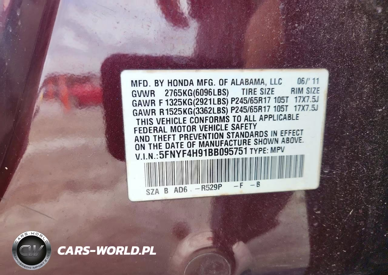 2011 Honda Pilot Touring VIN:5FNYF4H91BB095751 - 13