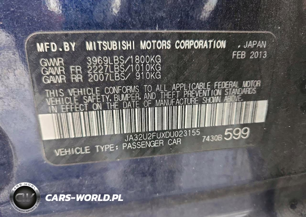 2013 Mitsubishi Lancer Es-Es Sport VIN:JA32U2FUXDU023155 - 12
