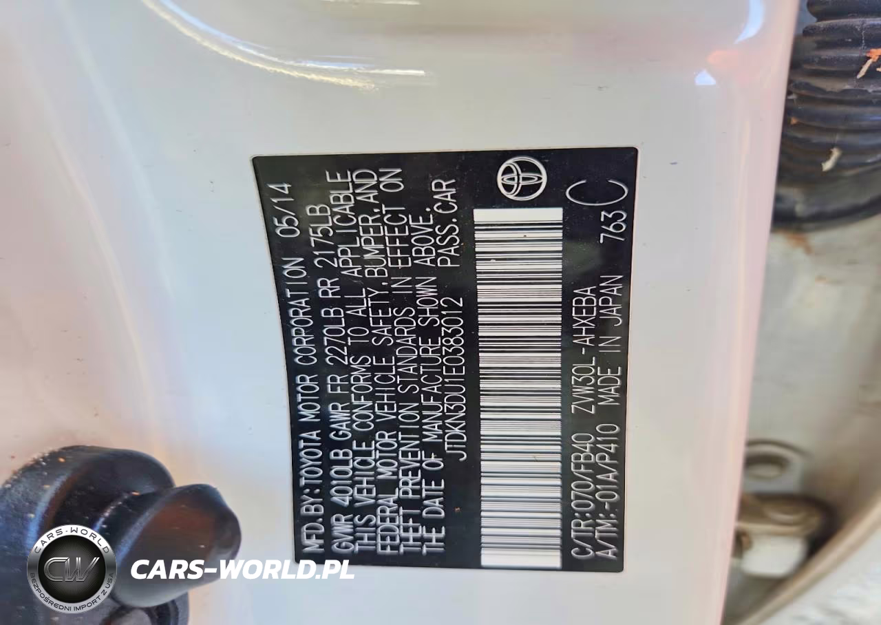 2014 Toyota Prius Two VIN:JTDKN3DU1E0383012 - 12