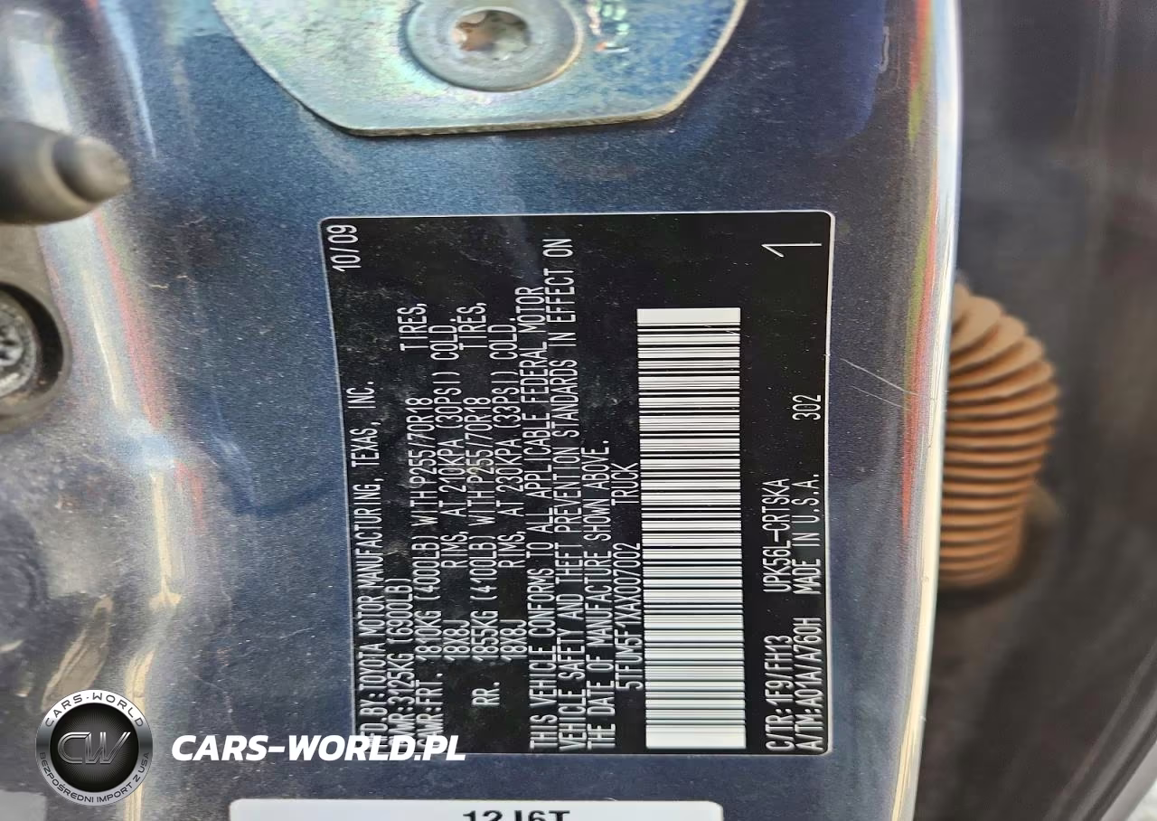 2010 Toyota Tundra Double Cab Sr5 VIN:5TFUM5F1XAX007002 - 12