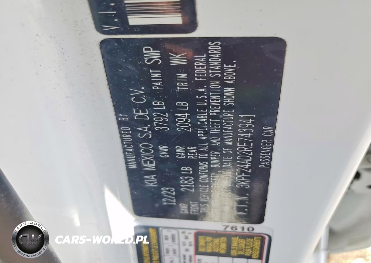 2024 Kia Forte Lxs VIN:3KPF24AD2RE743941 - 12
