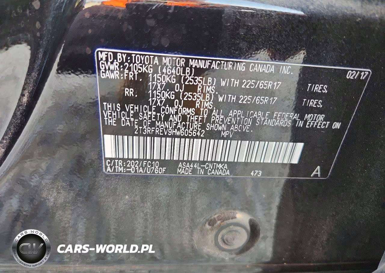 2017 Toyota Rav4 Xle VIN:2T3RFREV9HW605642 - 13