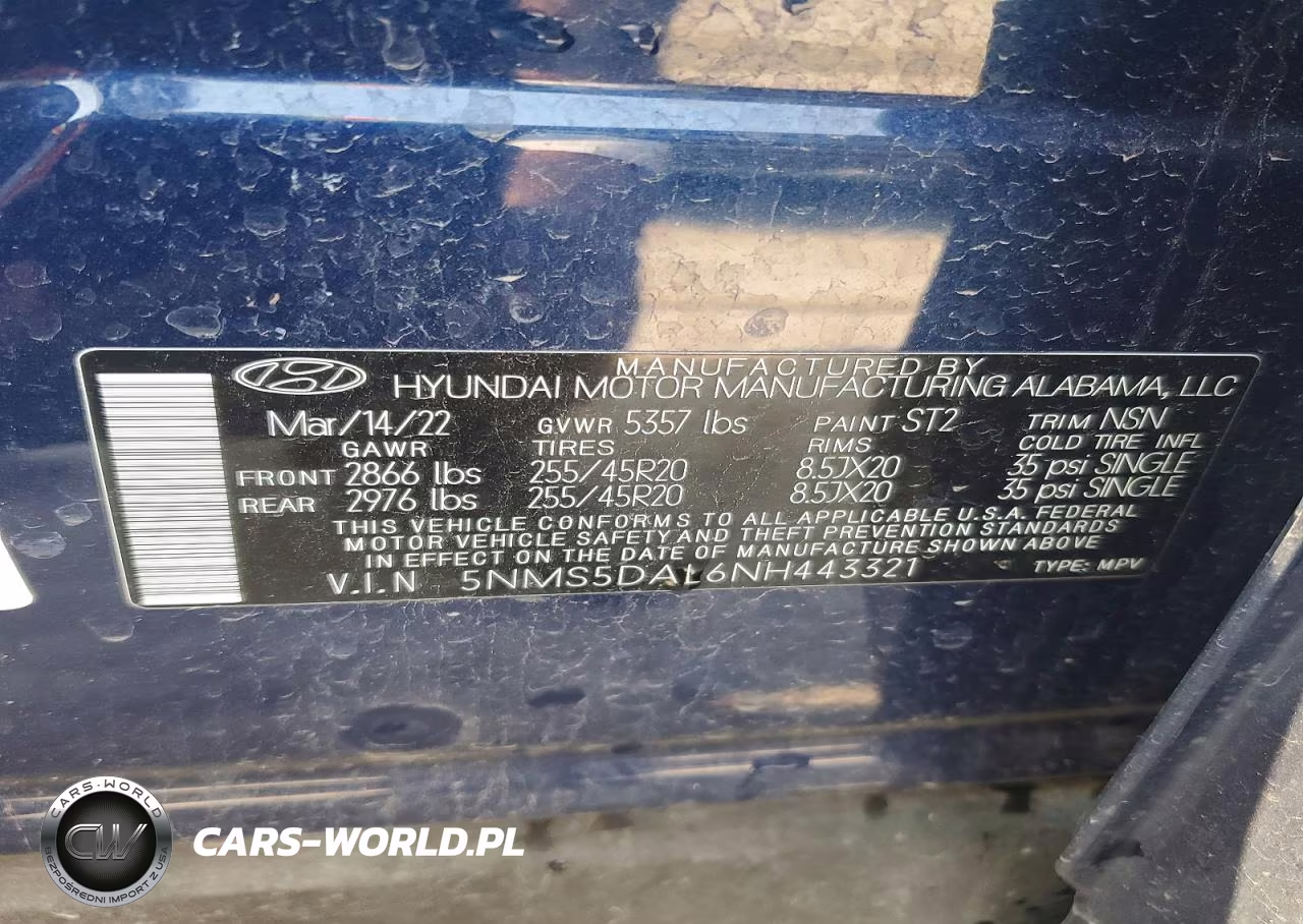 2022 Hyundai Santa Fe Calligraphy VIN:5NMS5DAL6NH443321 - 12