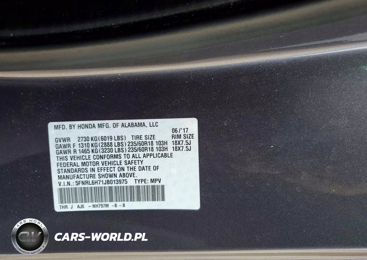 2018 Honda Odyssey Exl VIN:5FNRL6H71JB013975 - 13