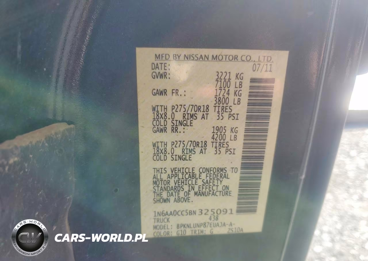 2011 Nissan Titan Sv VIN:1N6AA0CC5BN325091 - 13