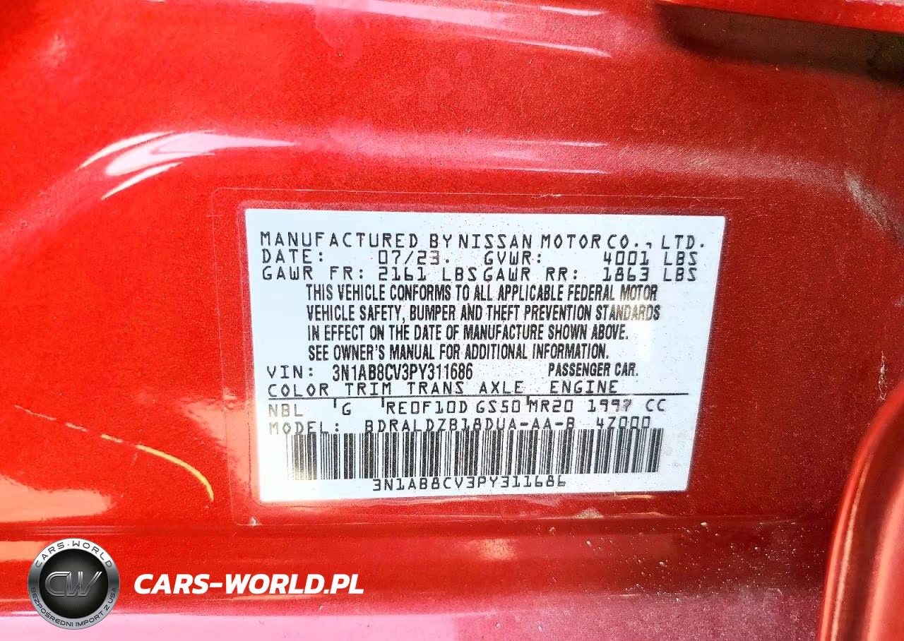 2023 Nissan Sentra Sv VIN:3N1AB8CV3PY311686 - 13