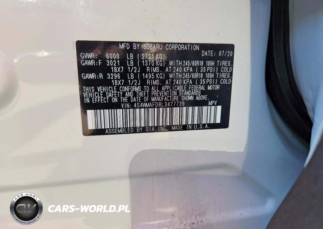 2020 Subaru Ascent Premium VIN:4S4WMAFD8L3477739 - 12