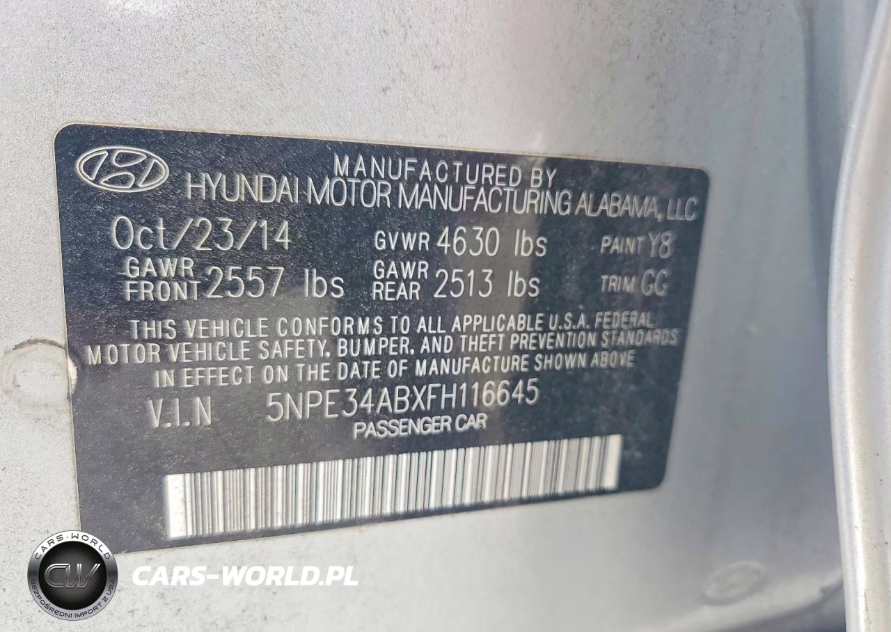 2015 Hyundai Sonata Limited 2.0T VIN:5NPE34ABXFH116645 - 12