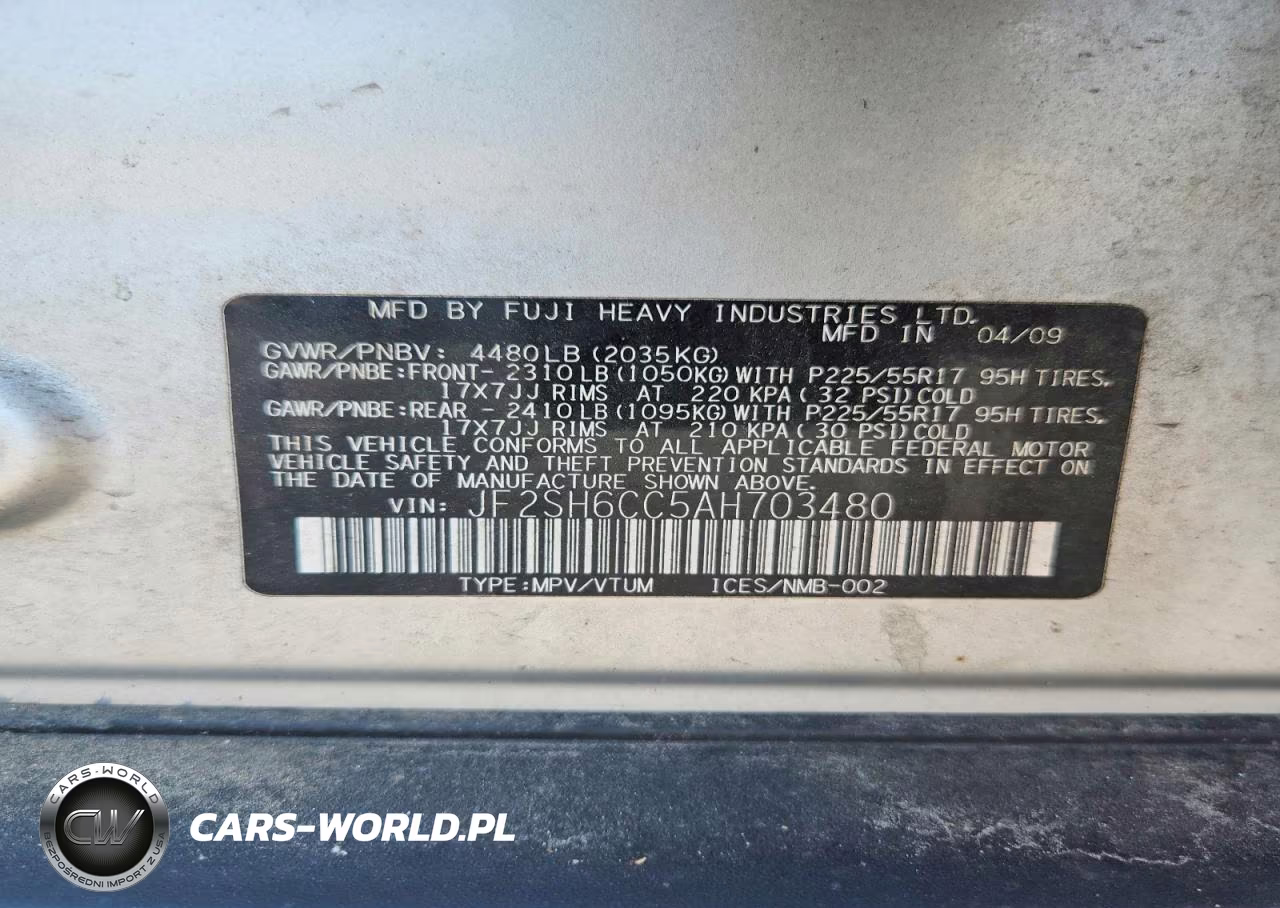 2010 Subaru Ascent Touring W-7-P VIN:JF2SH6CC5AH703480 - 13