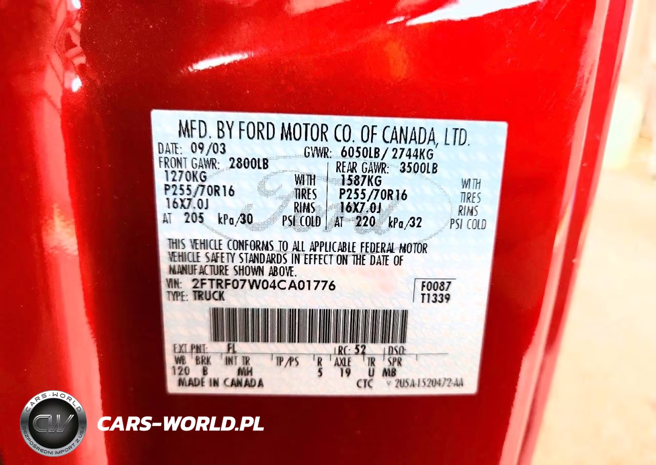 2004 Ford F-150 Heritage Classic VIN:2FTRF07W04CA01776 - 12