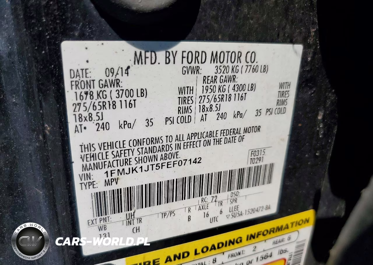 2015 Ford Expedition El Xlt VIN:1FMJK1JT5FEF07142 - 13