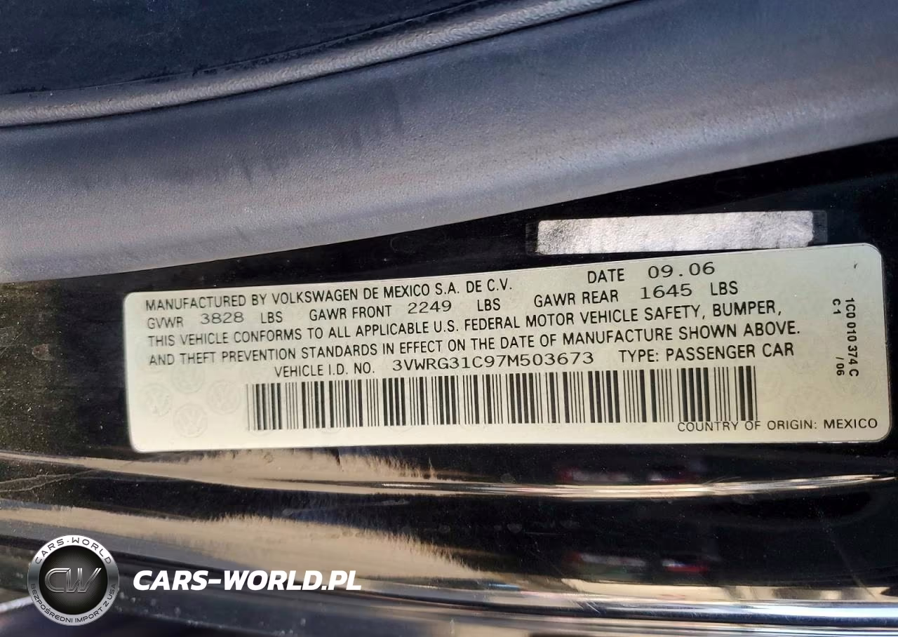 2007 Volkswagen New Beetle 2.5L Option Package 1 VIN:3VWRG31C97M503673 - 12
