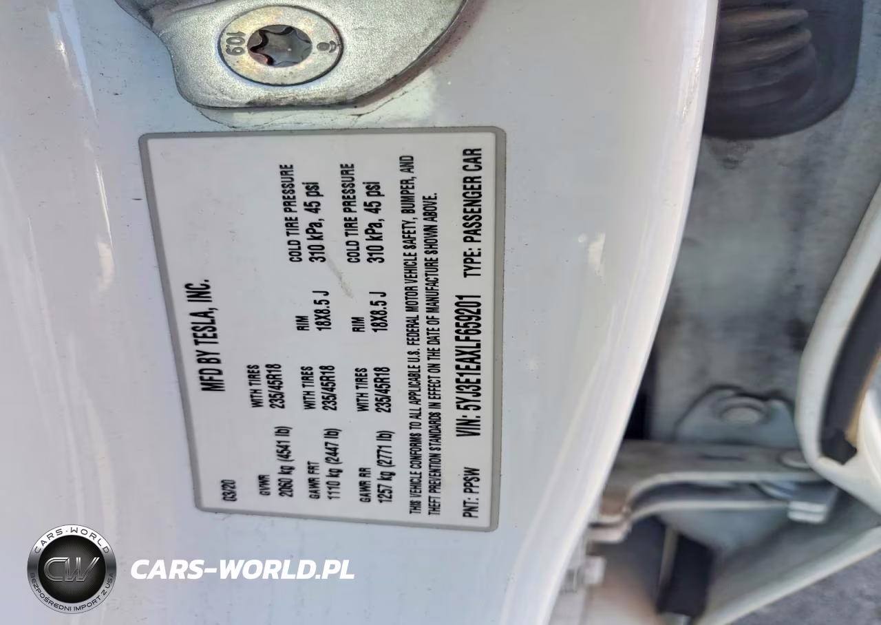 2020 Tesla Model 3 VIN:5YJ3E1EAXLF659201 - 12