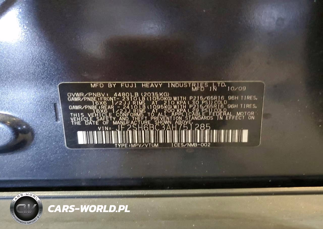 2010 Subaru Forester Xs VIN:JF2SH6BC3AH751285 - 13