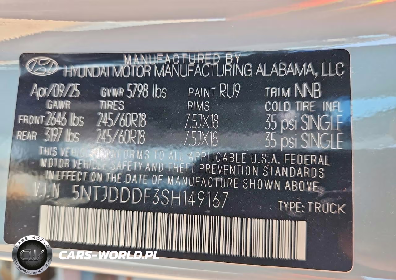 2025 Hyundai Santa Cruz Xrt VIN:5NTJDDDF3SH149167 - 12