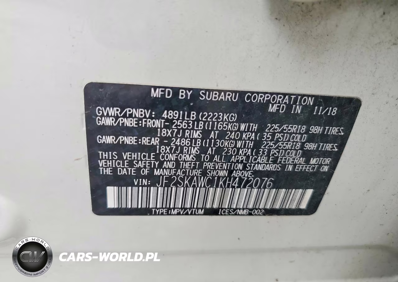 2019 Subaru Forester Touring VIN:JF2SKAWC1KH472076 - 13