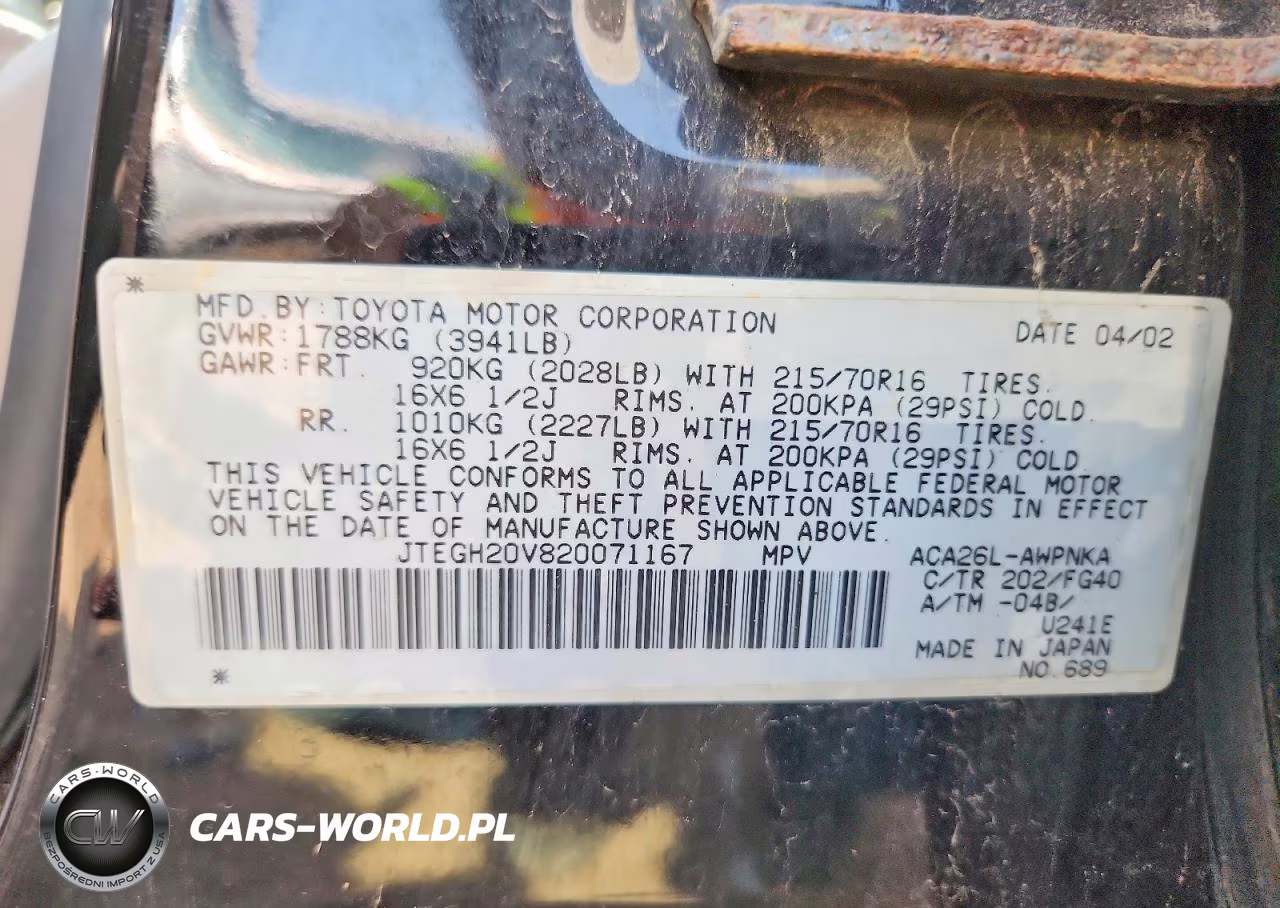 2002 Toyota Rav4 Base VIN:JTEGH20V820071167 - 13