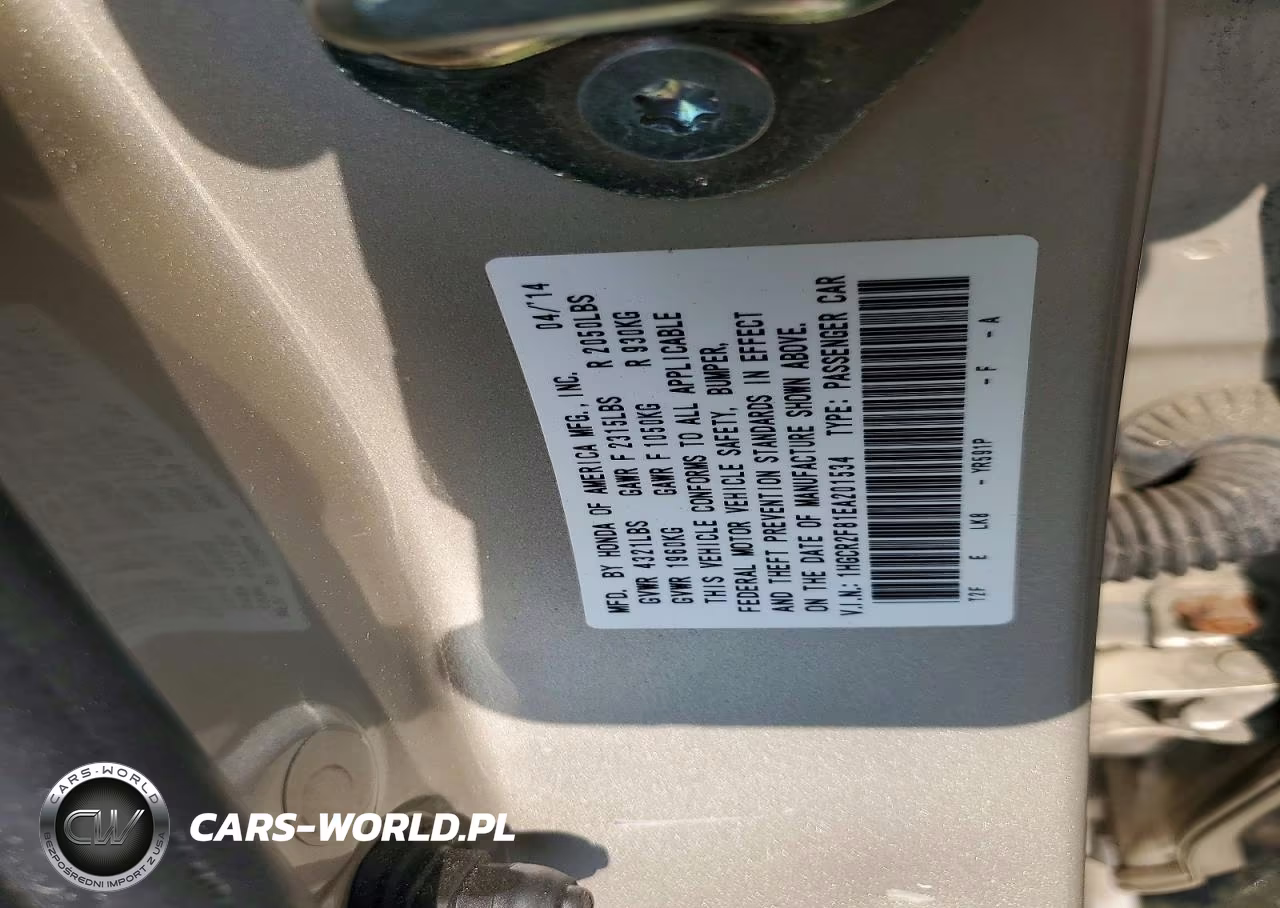 2014 Honda Accord Exl VIN:1HGCR2F81EA201534 - 12