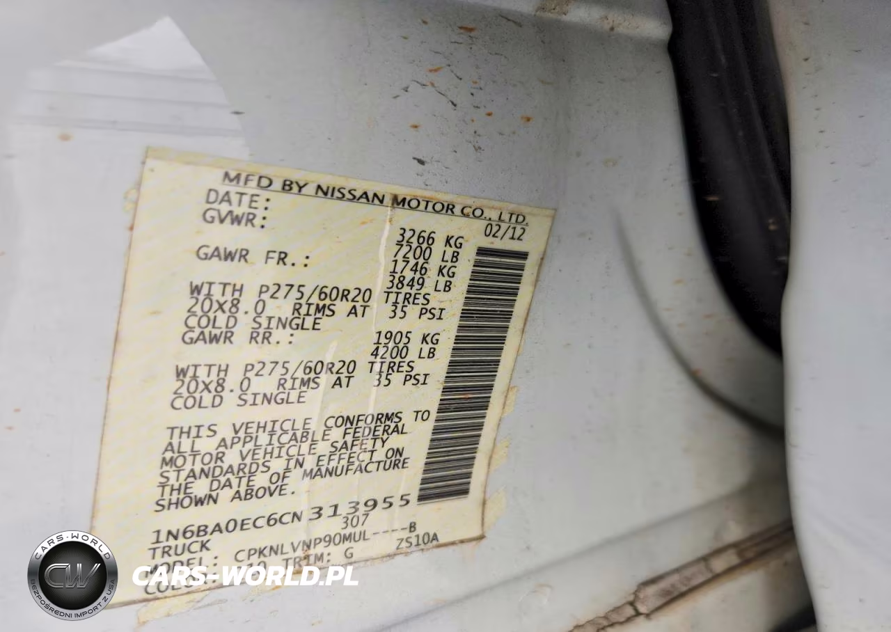 2012 Nissan Titan Sv VIN:1N6BA0EC6CN313955 - 12