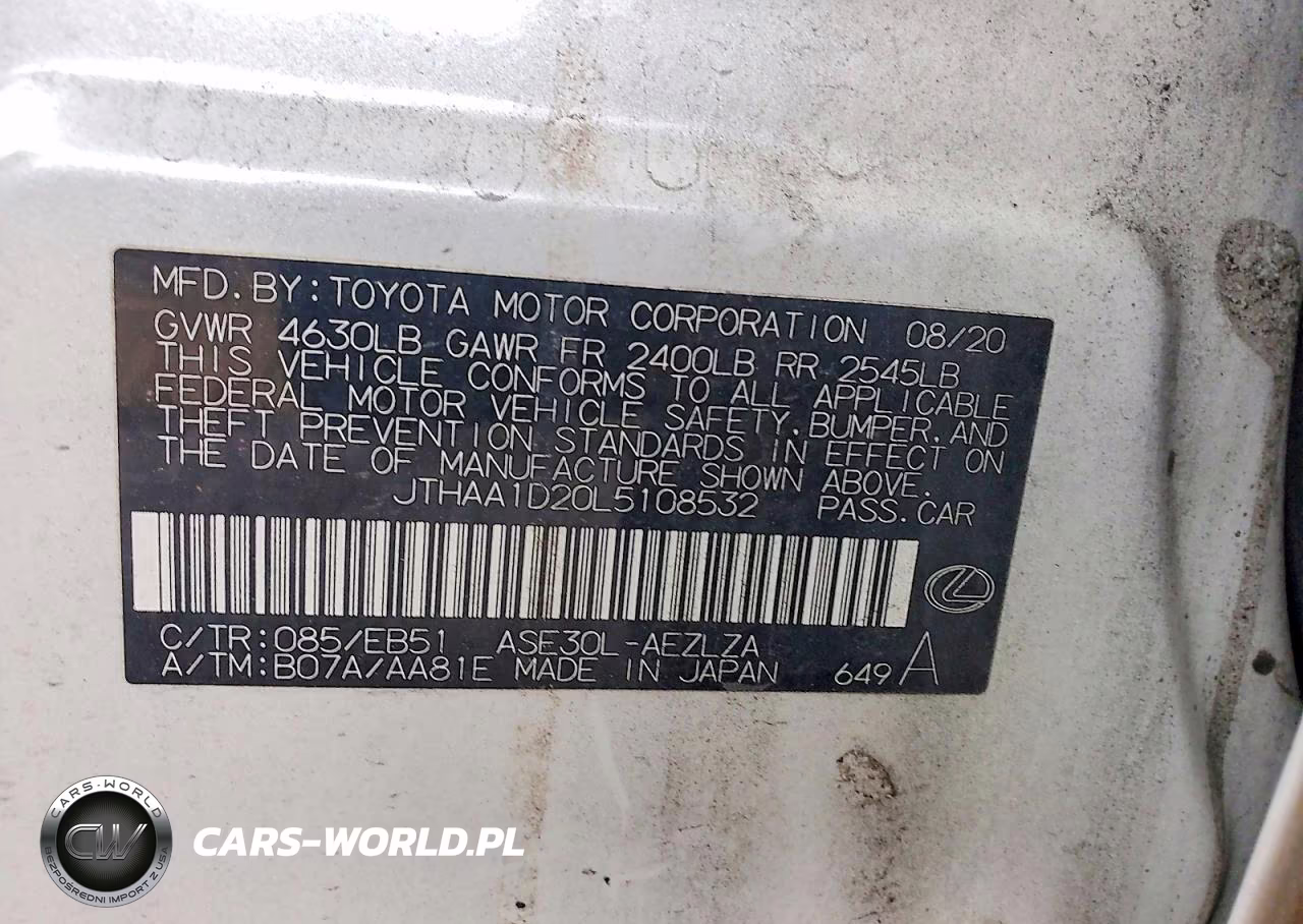 2020 Lexus Is 300 VIN:JTHAA1D20L5108532 - 12