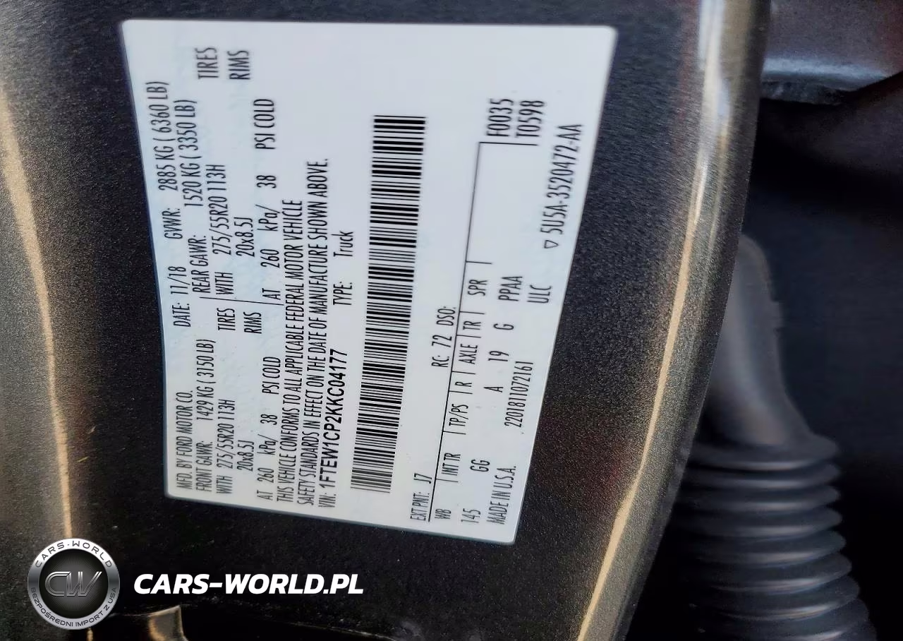 2019 Ford F150 Supercrew VIN:1FTEW1CP2KKC04177 - 12