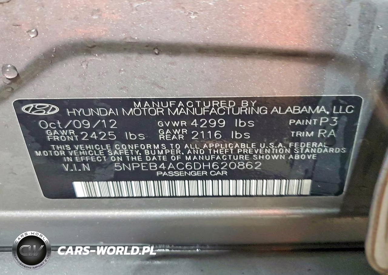 2013 Hyundai Sonata Gls VIN:5NPEB4AC6DH620862 - 12