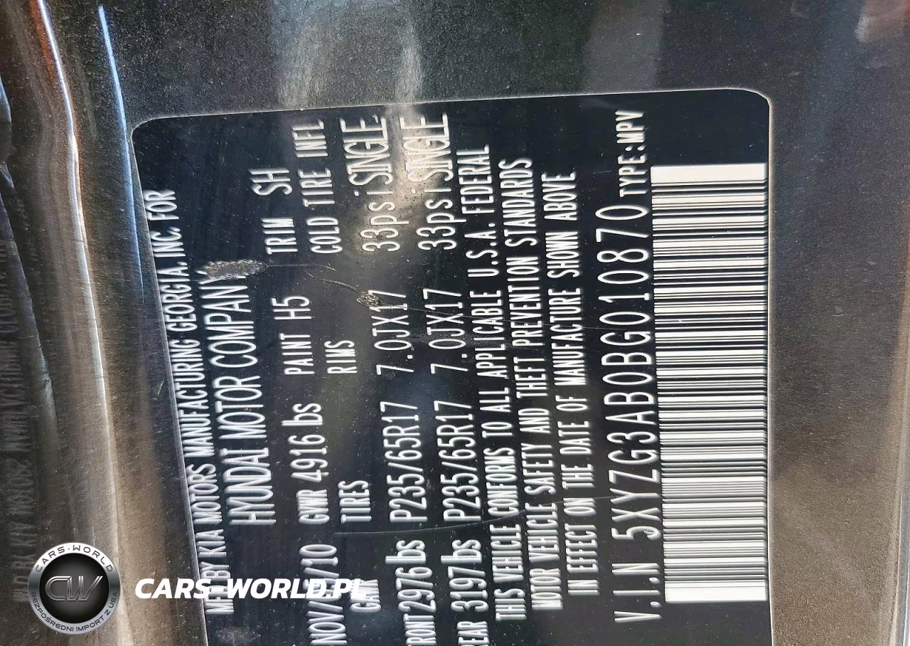 2011 Hyundai Santa Fe Gls VIN:5XYZG3AB0BG010870 - 12