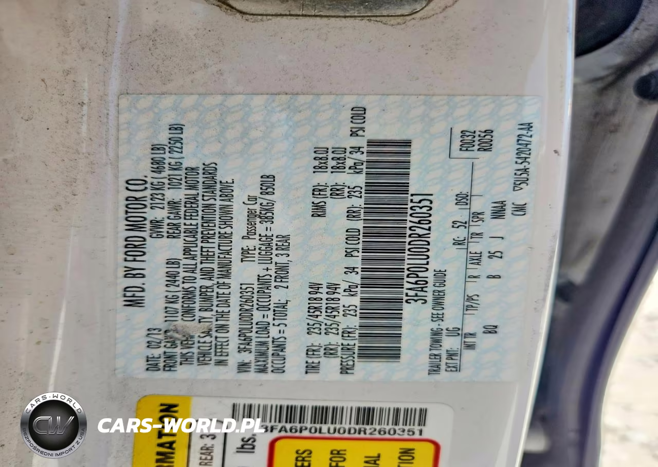 2013 Ford Fusion Se Hybrid VIN:3FA6P0LU0DR260351 - 12