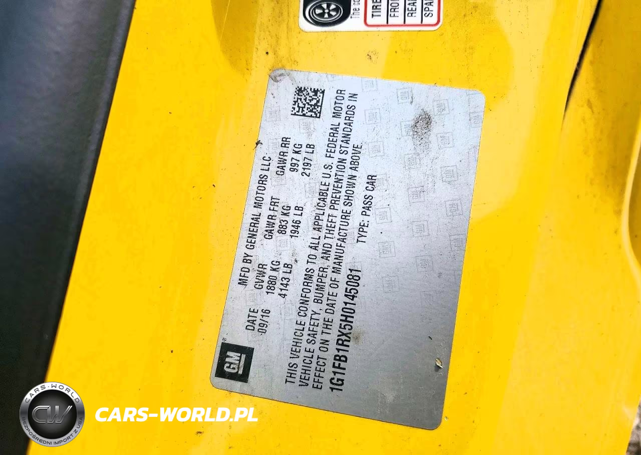 2017 Chevrolet Camaro Lt VIN:1G1FB1RX5H0145081 - 12