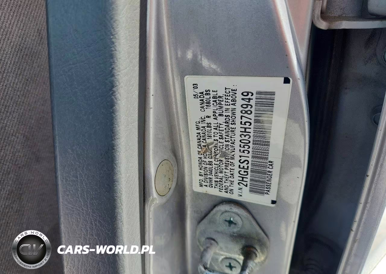 2003 Honda Civic Lx VIN:2HGES15503H578949 - 12