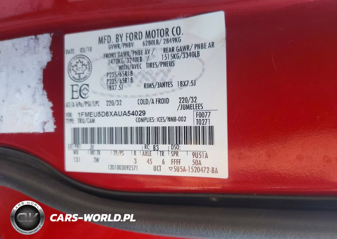 2010 Ford Explorer Sport Trac Limited VIN:1FMEU5D8XAUA54029 - 13