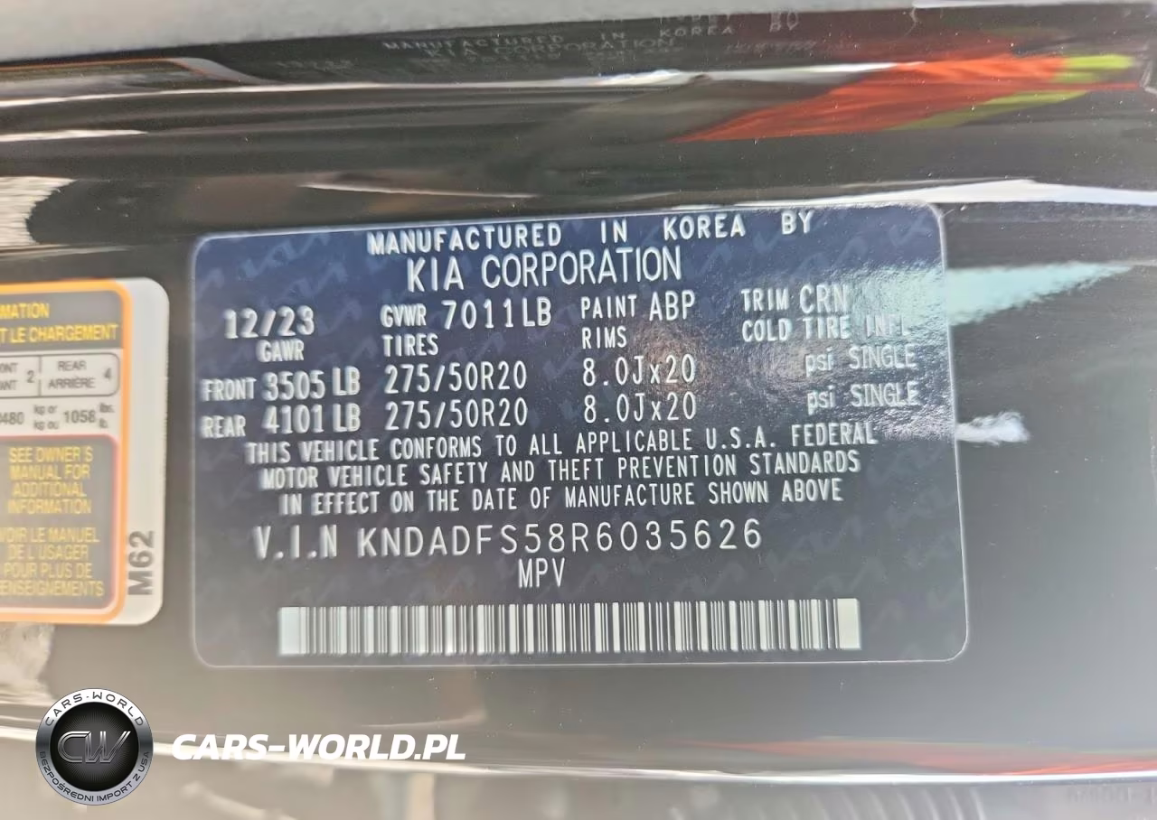 2024 Kia Ev9 Land VIN:KNDADFS58R6035626 - 14
