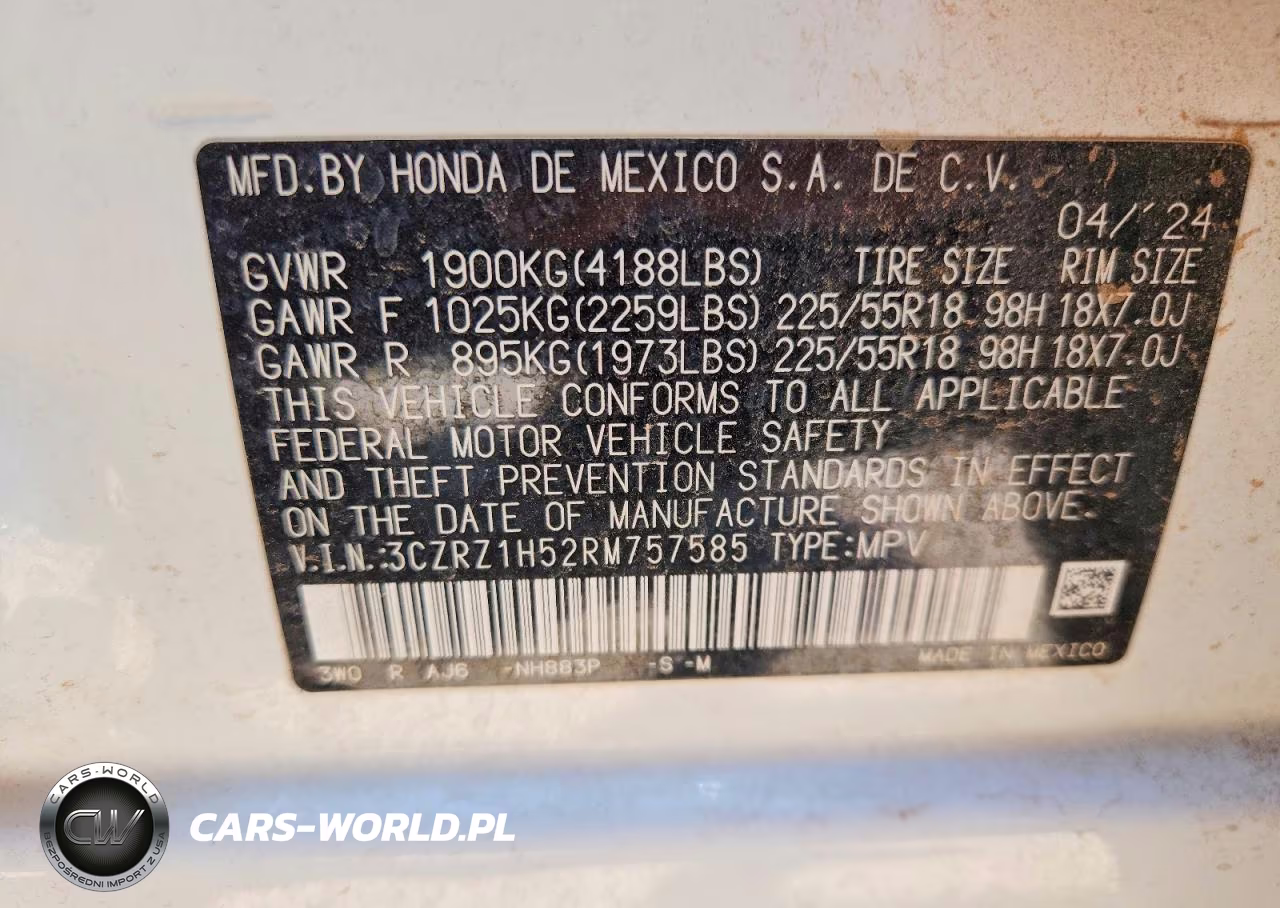 2024 Honda Hr-V Sport VIN:3CZRZ1H52RM757585 - 13