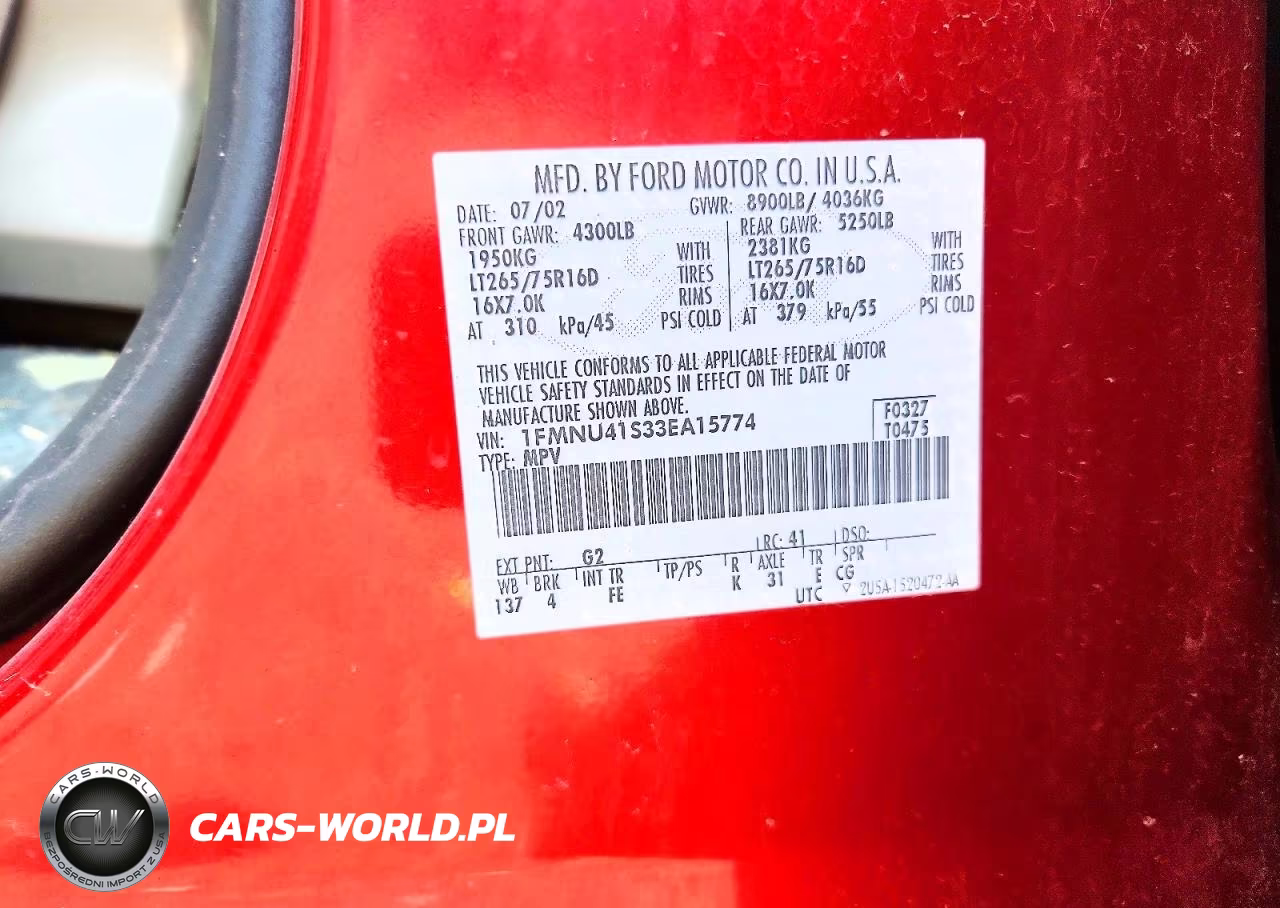 2003 Ford Excursion Xlt VIN:1FMNU41S33EA15774 - 12