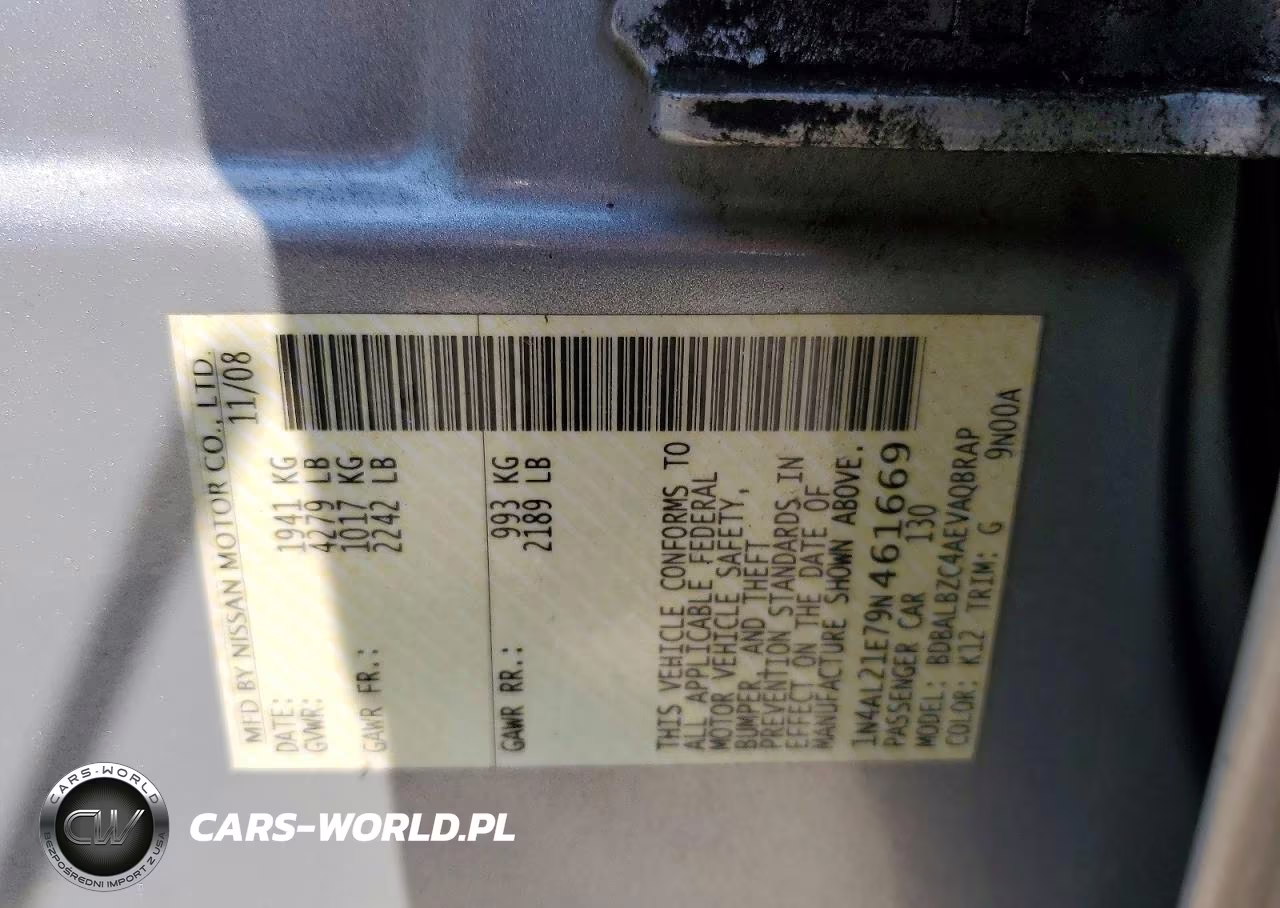 2009 Nissan Altima 2.5 VIN:1N4AL21E79N461669 - 12