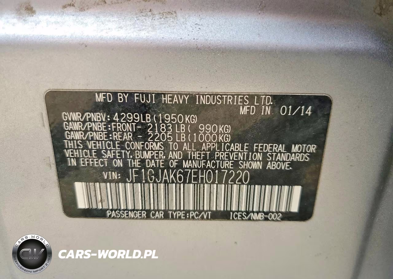 2014 Subaru Impreza Limited VIN:JF1GJAK67EH017220 - 12