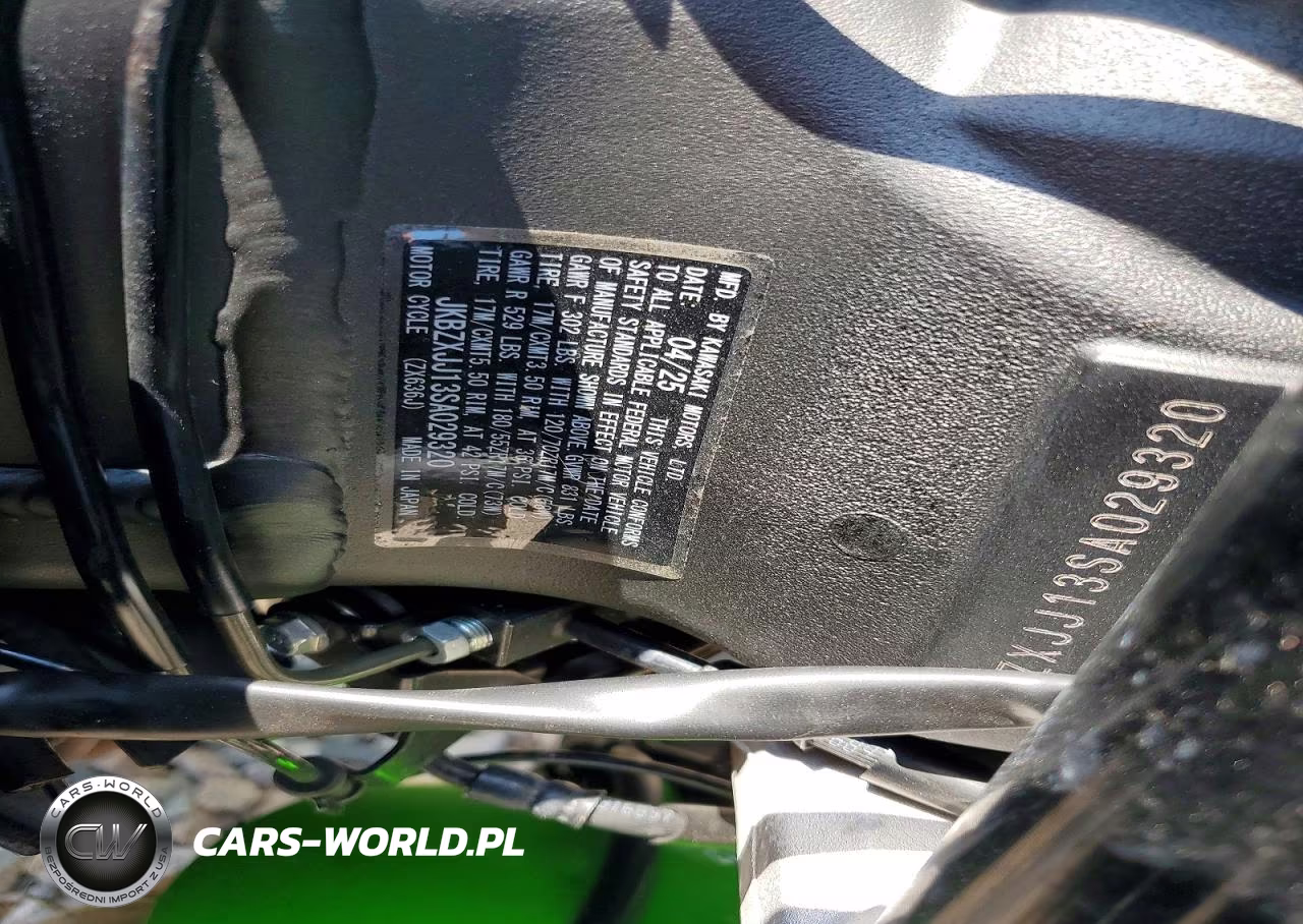 2025 Kawasaki Zx636 K VIN:JKBZXJJ13SA029320 - 10